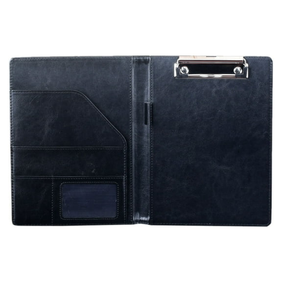 Plastic Folders Executive Multi-Pocket Folder | Pu Leather Portfolio with Clear Inserts, Perforated Ruler & Contract-Signing Pad for Business Meetings & Client Presentations File Folder Organizer