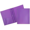 thumbnail image 1 of Plastic Folders with Pockets (1 Pack, Purple), Durable Heavy Duty File Folders with Business Card Slot, 2-Pocket Folder for Schoolwork & Office,Letter Size ﻿, 1 of 9