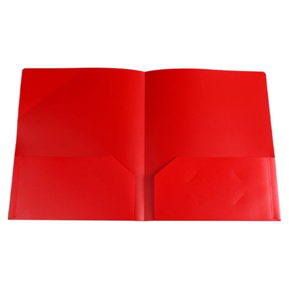 Plastic Folders with Pockets (1 Pack,Red Colors),Durable Heavy Duty File Folders with Business Card Slot,Holds 100 Sheets,2-Pocket Folder for Schoolwork & Office,Letter Size
