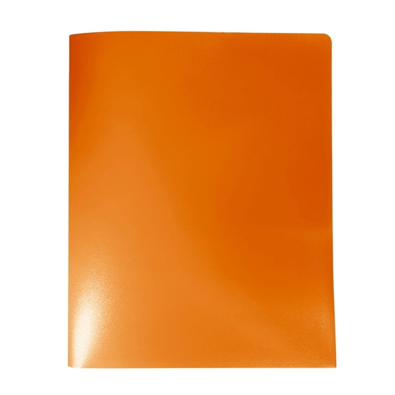 Plastic Folders with Pockets,1 Pcs Heavy-Duty File Folders with Business Card Slot,2-Pocket Folder for Documents Letter Size,Two-Pocket File Folder with Business Card Holder for Office,(Orange)