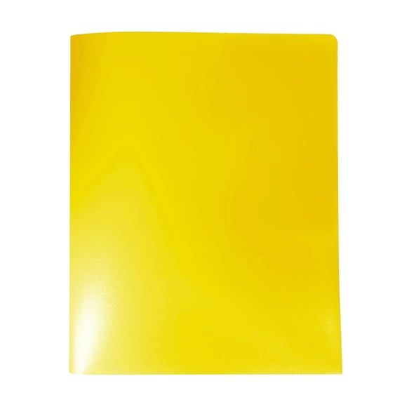 Plastic Folders with Pockets,1 Pcs Heavy-Duty Plastic Folders with 2 Pockets,Water-Proof Letter Size File Folders with Business Card Holder,2-Pocket Folders for Office, Home, Documents,(Yellow)