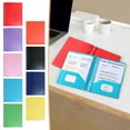 thumbnail image 1 of Plastic Folders with Pockets – Heavy Duty Letter Size File Folder Organizer | 7 Assorted Stylish Colors | Durable, Water-Resistant, Business Card Slot | Office Document Storage | 1-Pack, 1 of 5