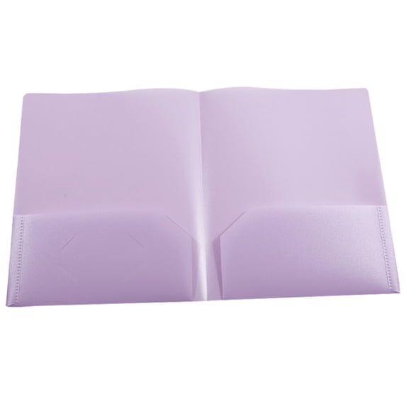 Plastic Folders with Pockets,Heavy-Duty Plastic Folders with Two Pockets,Water-Proof Pocket Folder with Business Card Slot,Document Organizer,2-Pocket Folder for Office Filing Supplies,Light Violet