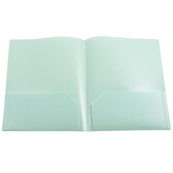 Colored Plastic Folders with Pockets,Heavy-Duty 2 Pocket File Folders Letter Size,Plastic Folders with Business Card Holder for Home and Office,2-Pocket Document Project Folders,Light Green