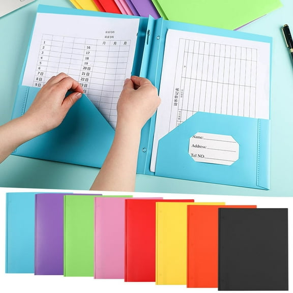 Plastic Folders With Pockets, Heavy Duty Pocket Folders, Letter Size File Folders, Durable Plastic + Organized Storage, Bright Colors, For Office/School Use, Document Protection, UKHBMC