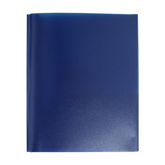 Plastic Folders with Pockets,Heavy Duty Poly 2-Pockets Folder with Prongs,Colored Two Pocket Folder,Durable File Folder with Three Hole Punch Prong Fasteners for Office Document Supplies(Blue)