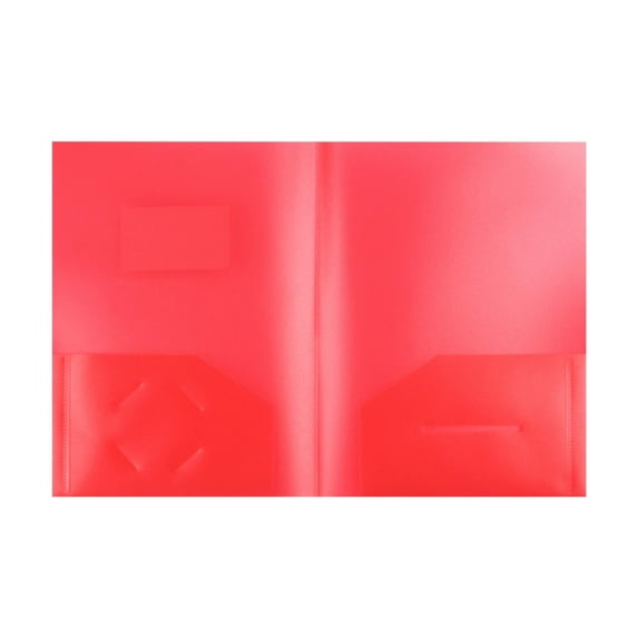 Plastic Folders with Pockets Heavy Duty Poly Pocket Folders with Business Card Slot 2 Pocket Folders Letter Size Folders Colored Plastic File Folder Two Pocket Folders Documents Organization, Red