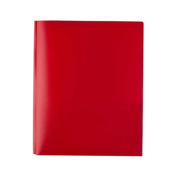 Plastic Folders with Pockets and Prongs,1 Pcs 2-Pocket Poly Folders with 3 Fasteners,3-Prong 2-Pocket Poly Folder,2-Pocket Folders with Metal Prongs Fastener Clasps for School,Office,(Red)