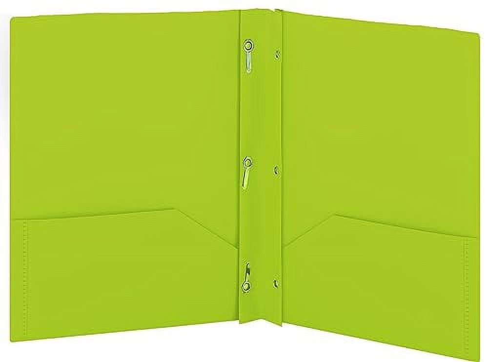 Plastic Folders with Pockets and Prongs Green Two Pocket Folder with