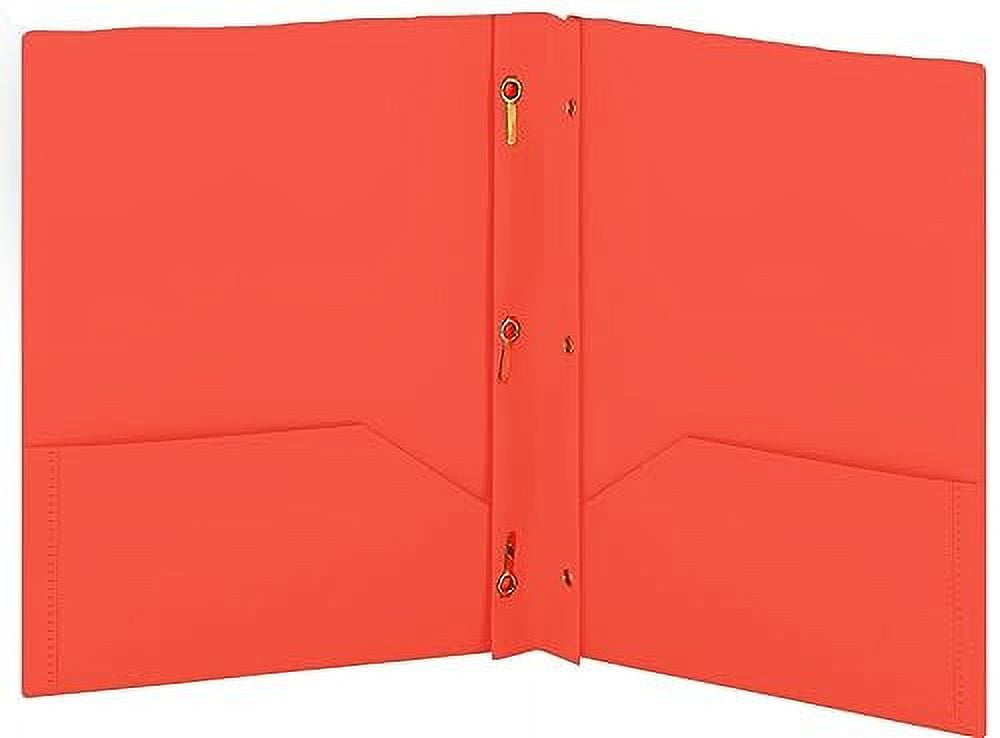 Plastic Folders with Pockets and Prongs Red Two Pocket Folder with