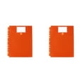 thumbnail image 1 of Plastic Folders with Press Button Closure and Label Slot, 11-Hole Vertical Sleeves for 3-Ring Binders, Durable Document Organizers for Office Campus Home, Orange, 2-Pack, By Cosmug, 1 of 5