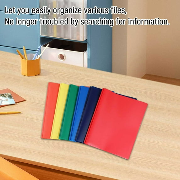 Plastic Folders with Pockets Prongs 3 Prong 2-Pocket Folders for Document Solid Color File Folder for Business Office Home Supplies Black 11.8 In