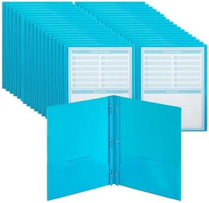 - Plastic Folders with Pockets and Prongs, 36 Pack, Letter Size, Blue, Flexible Plastic Folders with Prongs, Clear Front Pocket and Card Slot