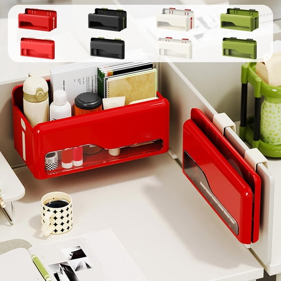 Plastic Folding Basket 1Pcs 12.60x6.50x6.30" Foldable Storage Box Wall Mounted Organizer with Transparent Window for Office Kitchen and Living Room JASKFLY