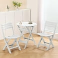 thumbnail image 1 of Plastic Folding Bistro Set, 3 Piece Patio Bistro Set, Portable Indoor Outdoor Table and Chairs with Backrest, Foldable Patio Furniture Set for Balcony, Porch, Backyard, Garden,Poolside (White), 1 of 8