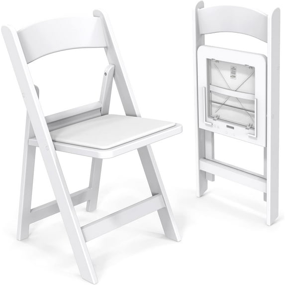Plastic Folding Chair with Padded Seat, Resin Foldable Chairs with Soft Cushion, Comfortable and Sturdy, Suitable for Indoor and Outdoor, Parties, Weddings, Commercial Events