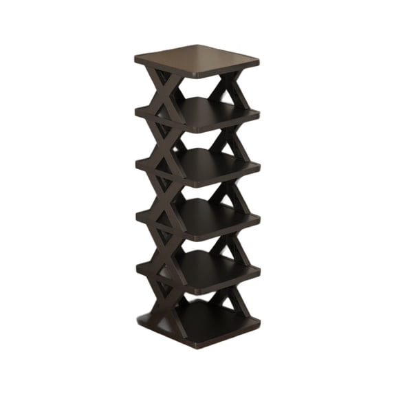 Plastic Folding Shoe Rack - Space Saving Storage Organizer, No Installation Required, Compact Home Shoe Cabinet for Entryway & Closet, Black