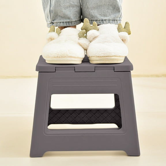 Plastic Folding Stool Outdoor Portable Bench for Picnic Camping Lightweight Waterproof Foldable Design Size 20.5x14.5cm White Pink Gray