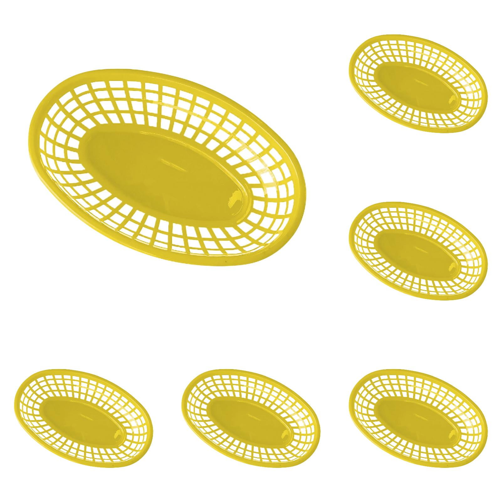 Bear Paws - Food Baskets - Plastic Basket - Oval Bread Baskets - Serving Basket - Restaurant Baskets - Deli Tray - Fries, Burgers, Crawfish - 12 Count, Black