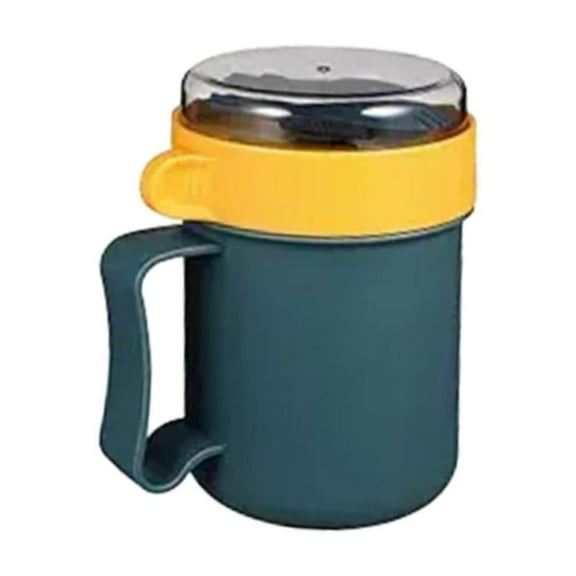 Plastic Food Container,Portable Breakfast Container,Microwave Soup Mug with Lid,Insulated Food Container,for Ramen Noodles,Soup,Beverages,Microwave Safe,Includes Foldable Spork(Blue)