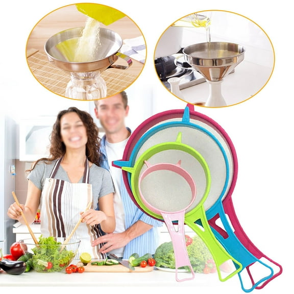 Plastic Food Small Kitchen Sieve Mini Strainer Mesh 4Pcs Basket Kitchen，Dining Bar