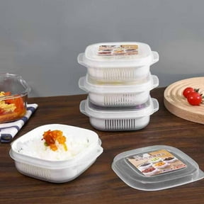 Plastic Food Storage Container with Airtight Lid | Microwave Safe Reusable Lunch Box for Meal Prep, Freezer & Refrigerator Storage | Leak Proof Sealed Container for Adults Packing| 5.9x5.9x1.96 Inch
