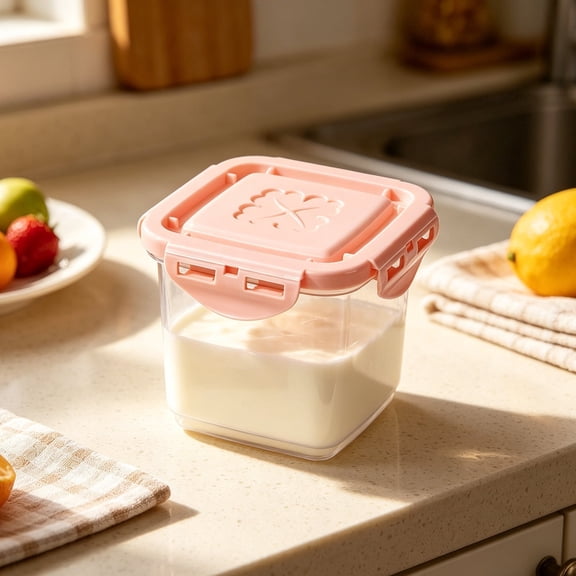Plastic Food Storage Container with Lid - Airtight Dessert Yogurt Pudding Cup for Snacks and Cakes - Clear BPA Free Reusable Jar for Meal Prep - Stackable Small Container 1 Pack