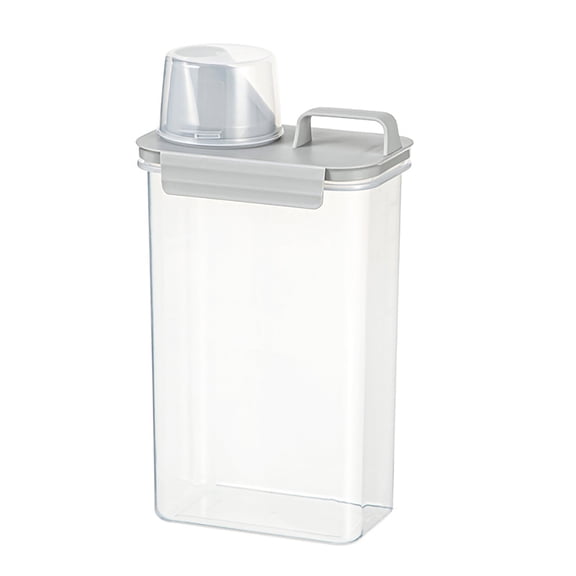 Plastic Food Storage Container | Transparent Large Capacity 5.5L | Airtight Sealed Double Layer | Rice, Grains, Pasta Organizer | Measuring Cup & Handle | 1 Pack