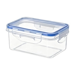 Plastic Food Storage Containers,Leakproof & Airtight Plastic Locking Lids Rectangular Containers,Reusable Food Storage Containers for Soups,Salads,Meal Prep,Microwave Dishwasher Safe (Transparent S)