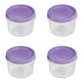 thumbnail image 1 of Plastic Food Storage Containers with Screw Lids, BPA-Free, Reusable Stackable Jars for Portion Control, Snacks, Travel, Kitchen, Freezer, Art and Craft, 4 Pack, 3.46x2.99", 1 of 3