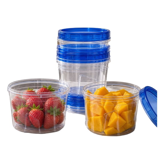 Plastic Food Storage Containers Set Microwave And Refrigerator Safe With Lids 6 Pack
