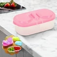 thumbnail image 1 of Plastic Food Storage Containers with Lids Snack & Fruits Containers Divided Food Boxes Two Sections for Food On the Go for Work and Travel, 1 of 1