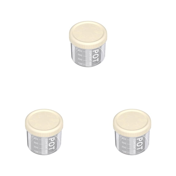 Plastic Food Storage Jars,Pantry Storage Containers,Reusable Clear Food Canister with Lid,Stackable Airtight Canisters For Flour Sugar Tea,Coffee,Candy,Cookie,Spice and Cerea,BPA Free(20 Oz*3)