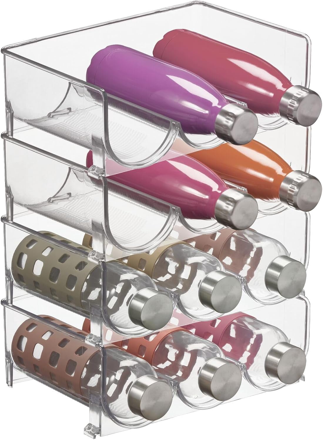 Plastic Free-Standing Stackable 3 Bottle Storage Holder Rack - Water ...