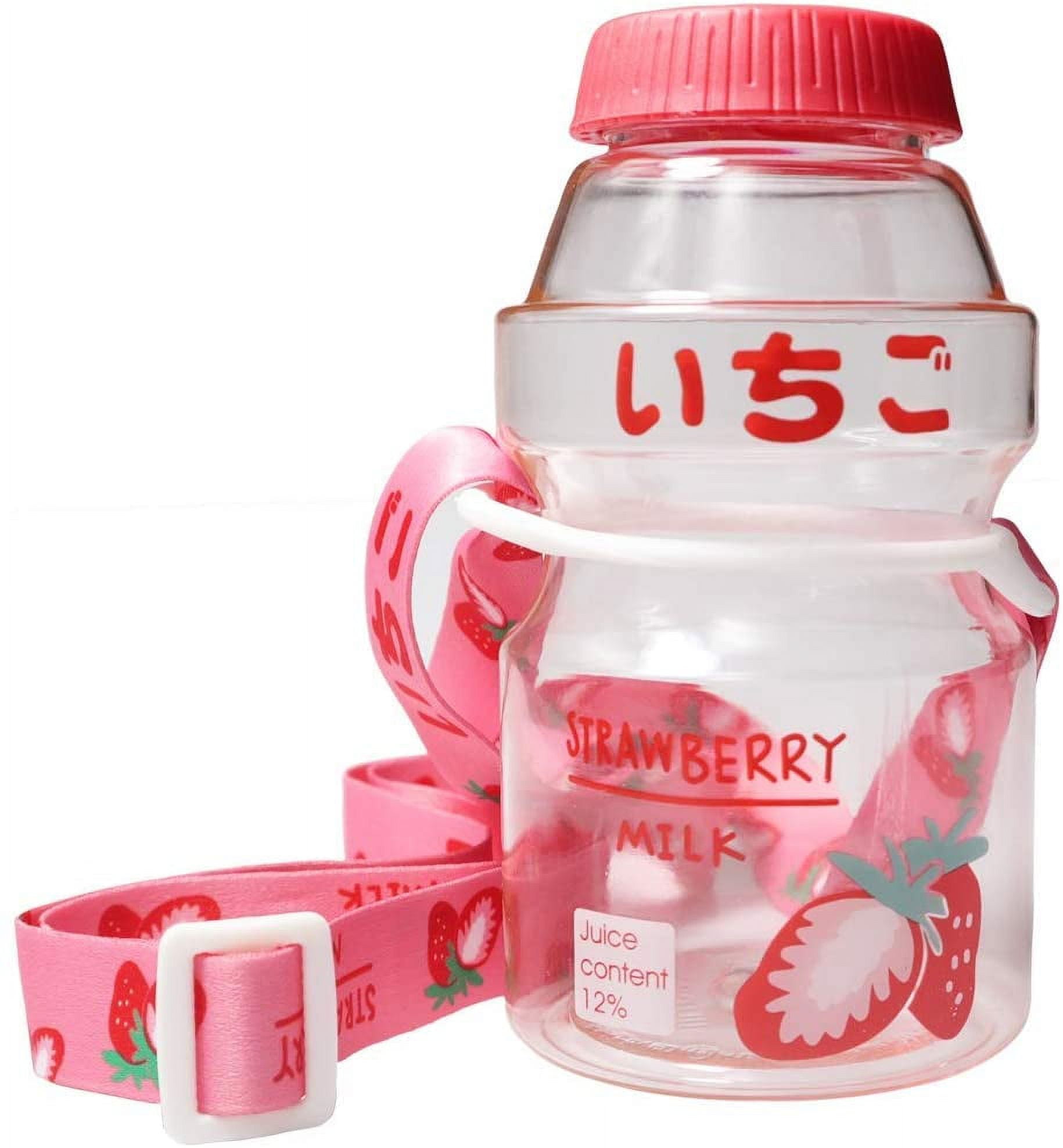 Cute Fruits Plastic Water Bottle 480Ml Portable Water Bottles Strawberry  Peach Milk Carton Leakproof Drinking Bottles for Girl