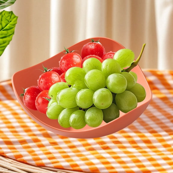 Plastic Fruit Plate Bowl | Snack Tray for Fruits, Candy, Vegetables | Modern Display Centerpiece | Durable Thick Plastic | 21x21x8.2cm | 1PC | White Blue Orange Red