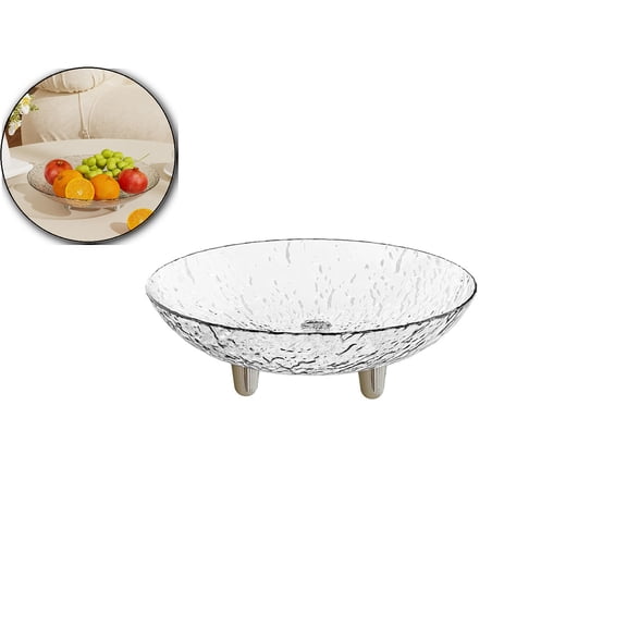 Plastic Fruit Serving Bowl – 9 Inch Snack Tray for Candy, Nuts & Desserts – Shatterproof Glossy Deep Dish for Living Room Coffee Table, Office & Party Decor