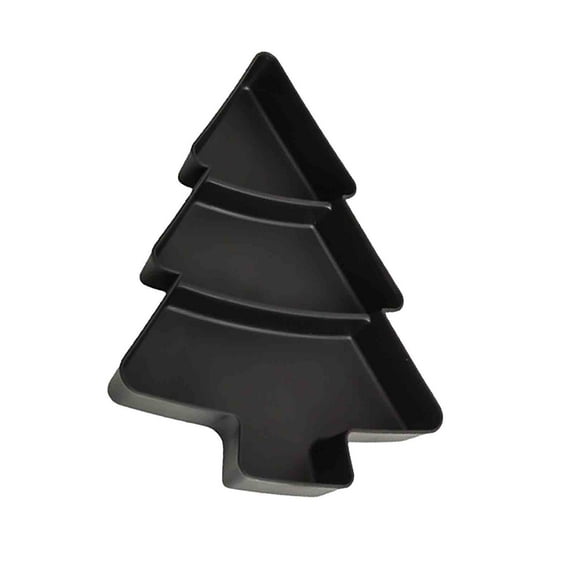 Plastic Fruit Tray, Divided Serving Platter, High Beauty Christmas Tree Design, for Home Living Room Parties, Black Color, by FAJHHA