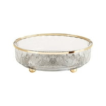 Plastic Fruit Tray, Dry Fruit Snack Candy Organizer, Rotatable Transparent Round Serving Dish, Easy to Clean Kitchen Storage Container