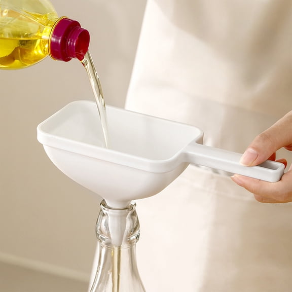 Plastic Funnel for Pouring Oil Wine and Liquids - Kitchen Funnel with Handle for Transferring Liquids Powders and Grains - Large Funnel for Bottles Jars and Containers
