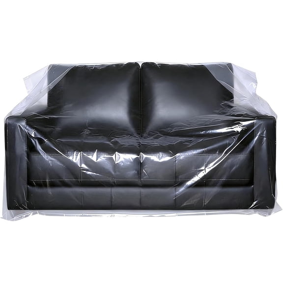 Plastic Furniture Cover for Moving and Storage, Plastic Love Seat Couch Cover Protector, Waterproof and Dustproof Clear Moving Bags for Loveseat Bench Sofa, 68Wx42Dx62H/41H Inches (No Seal)