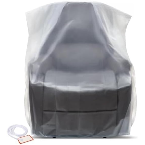 Plastic Furniture Covers for Moving Storage - Heavy-Duty Chair Cover Protectors, Waterproof & Dustproof Clear Moving Bags for Armchair or Recliner - Extra Large Bag Open Size 64 x 42 x 34 Inch