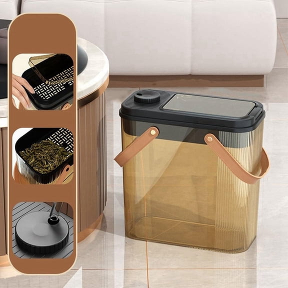 Plastic Garbage Can with Lid Dry and Wet Separation Trash Can Clear Wastebasket for Bathroom Bedroom Kitchen Office A,1 * garbage can,Green