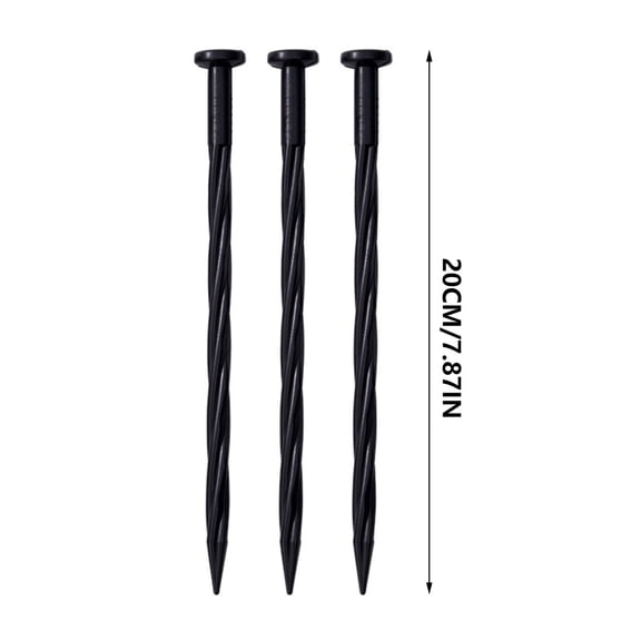 Plastic Garden Edging Stakes 50-Pack, 8-Inch Spiral Anchor Spikes for Secure Landscape Fabric, Sod, and Paver Borders, Durable Weather-Resistant Design
