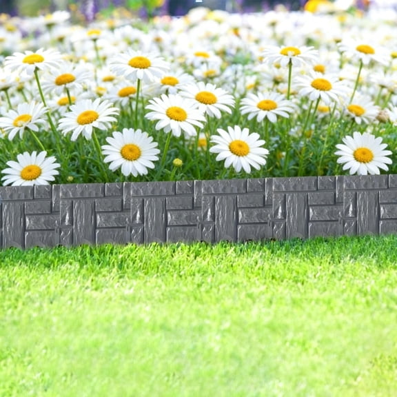 Plastic Garden Fence Border Lawn Edging Tree Ring Barrier Landscaping Outdoor Yard Divider Garden Fence Panel Decorative Plastic Edge Border DIY Outdoor Lawn Garden Landscaping Edge