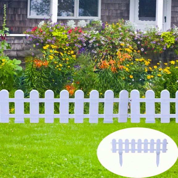 Plastic Garden Fence Edging Border with Ground Stakes, Decorative Landscape Yard Fencing for Flower Beds, Lawn, Pathways, and Outdoor Decor