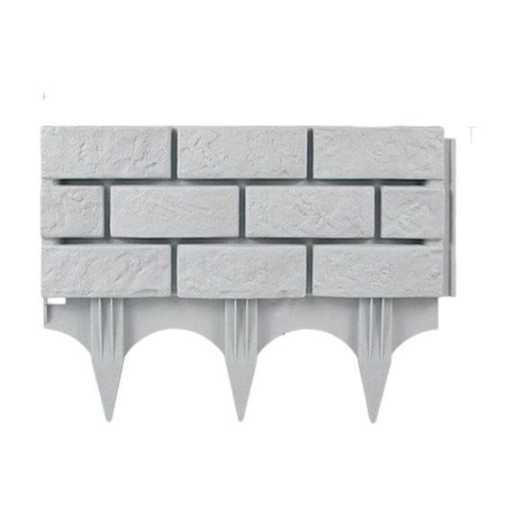 Plastic Garden Fence - Modular Landscaping Border | Outdoor Connectable Picket Panel for Vegetable Gardens, Courtyards, and Tree Rings | Gray, 17.32 x 12.59 in
