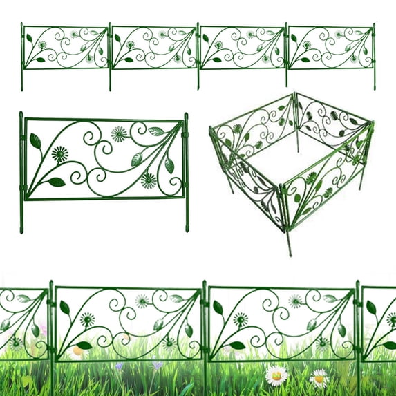 Plastic Garden Fence Panels, Decorative Edging for Flower Beds, Lawn Borders, Yard Landscaping, Easy Assembly Weatherproof Scenery Road Border Fence for Outdoor Gardens and Pathways