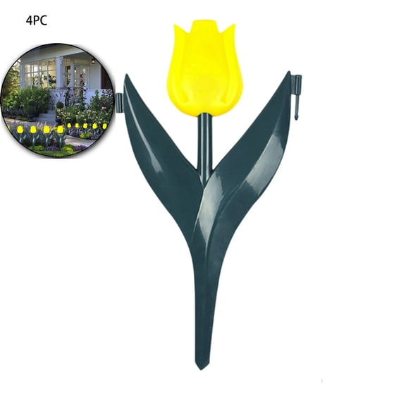 Plastic Garden Fence Set - 4 Interlocking Pieces, Decorative Tulip Design, Flexible Border for Walkways, Lawns, Tree Rings, Pool Areas