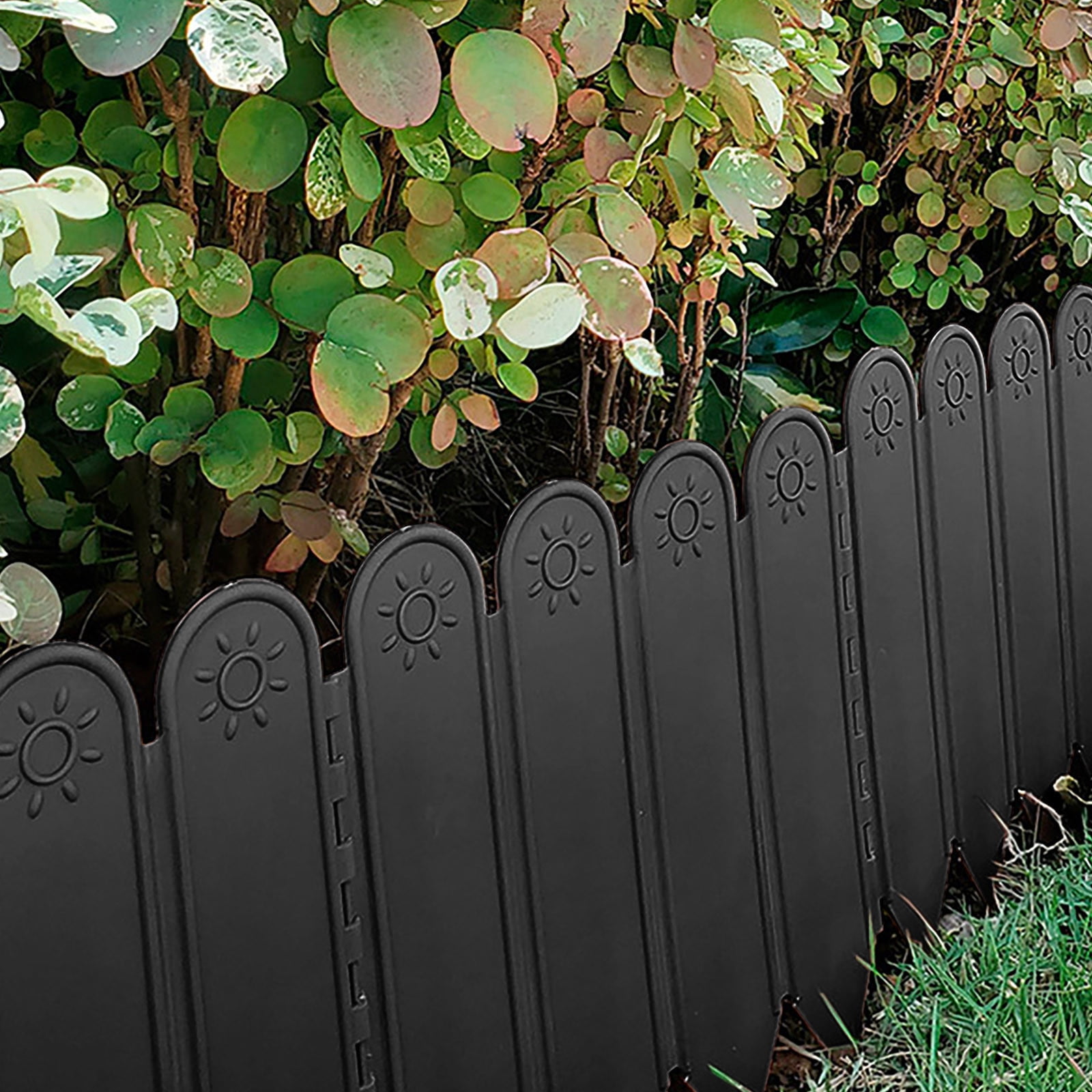 Plastic Garden Fence for Vegetable Beds & Flower Gardens | Decorative Border Edging for Landscaping | 10-Pack Interlocking Fence Panels for Courtyard and Yard Greening